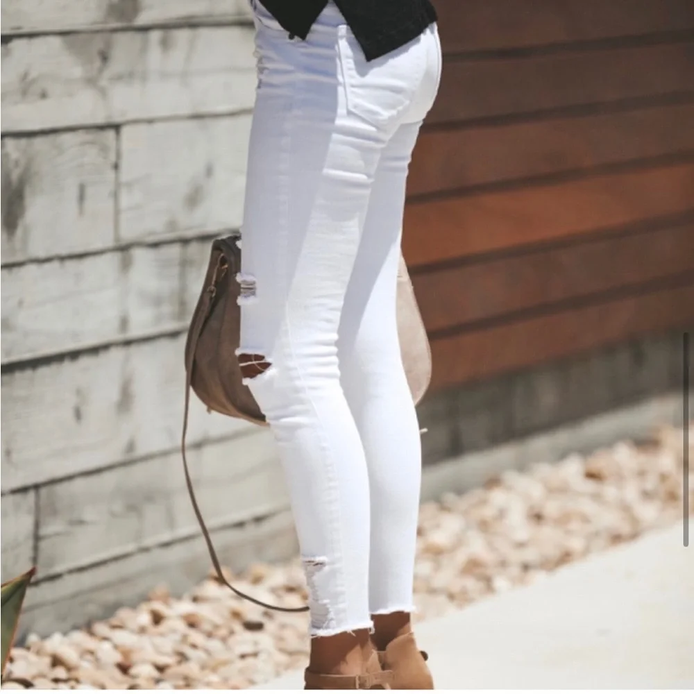 VICI KanCan white distressed skinny jeans